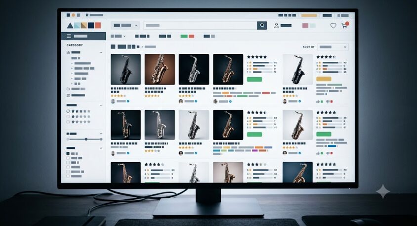 通販店のサックスカテゴリ一覧の画像