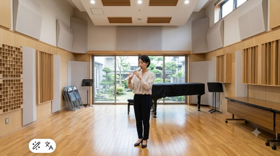 市の公共施設でヴェノーヴァ練習をする女性